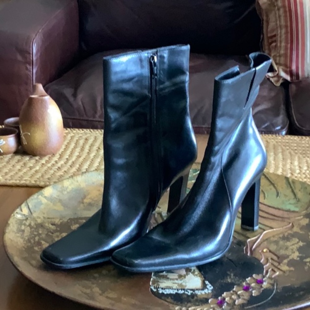 Genuine black boots